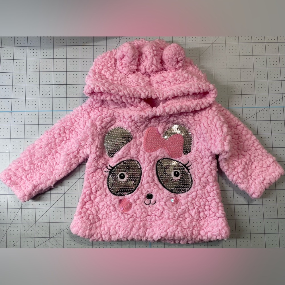 Plush microfiber type hoodie sweater Baby Infant girls Clothes 3-6M